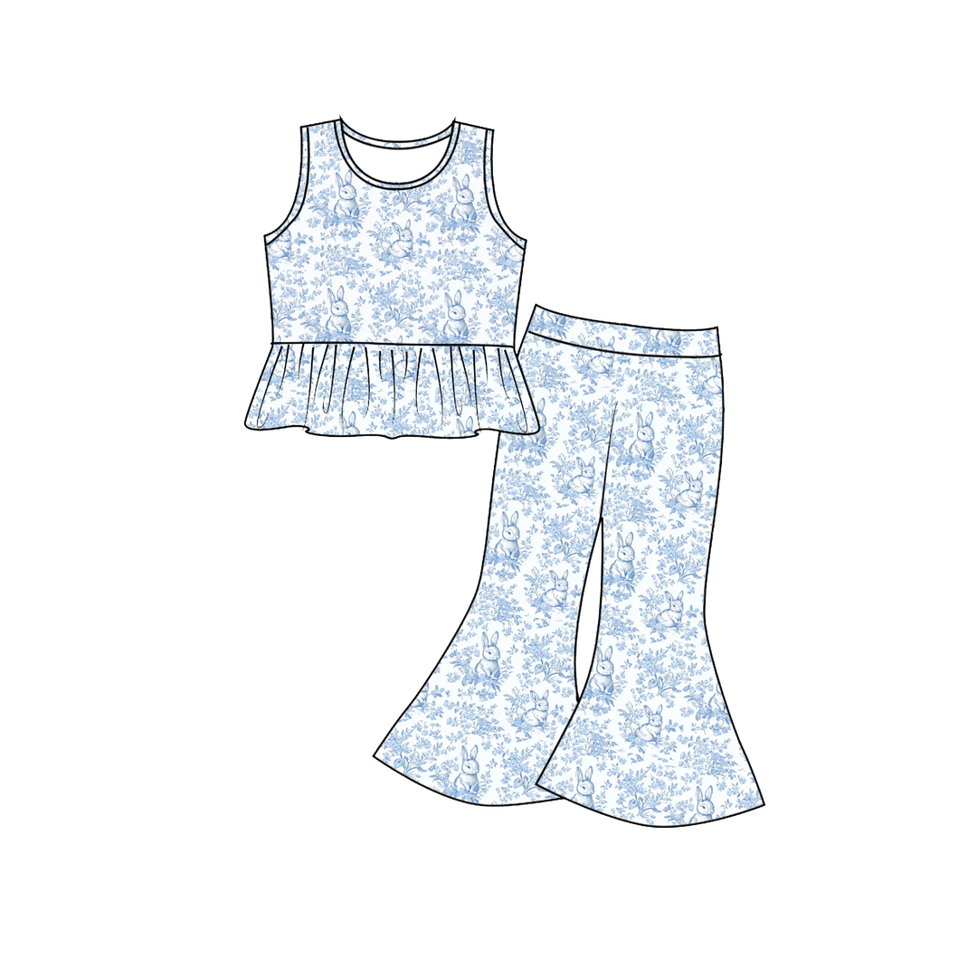 Easter cute all-over printed tank top&pant set for girls