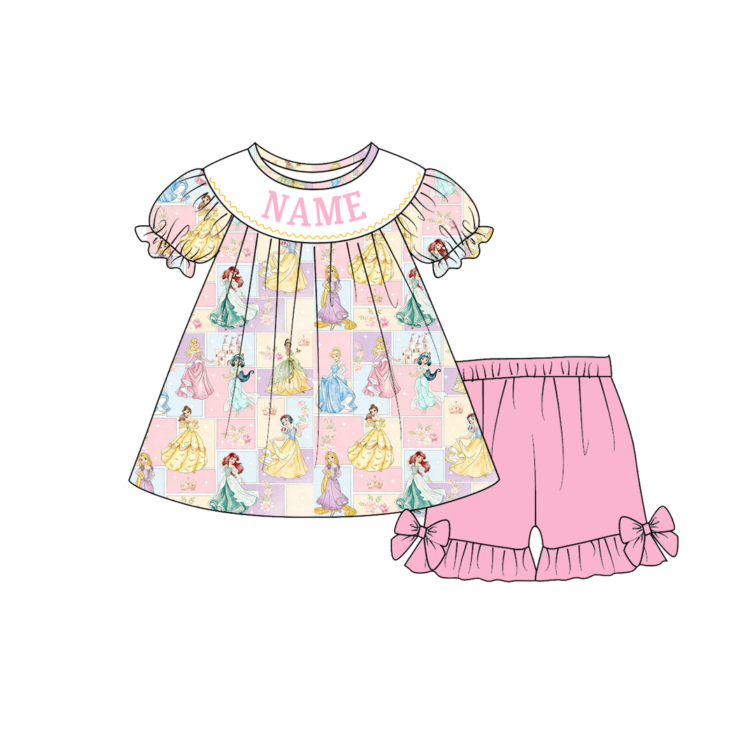 Little princess embroidery smocked romper-Customizable