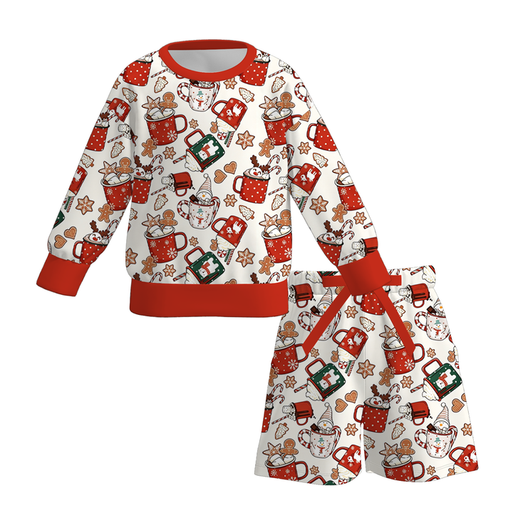 Matching Family Christmas Sweatshirt Set with Bow Print