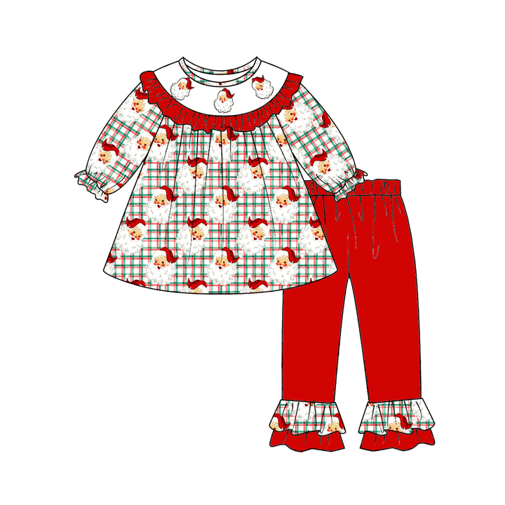 Personalized Embroidery Christmas Santa Claus Dress Sibling outfits