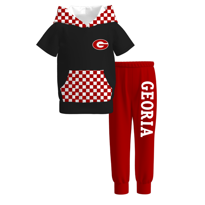 Girls Game Day Football Team Hoodie Top & Pants Outfit