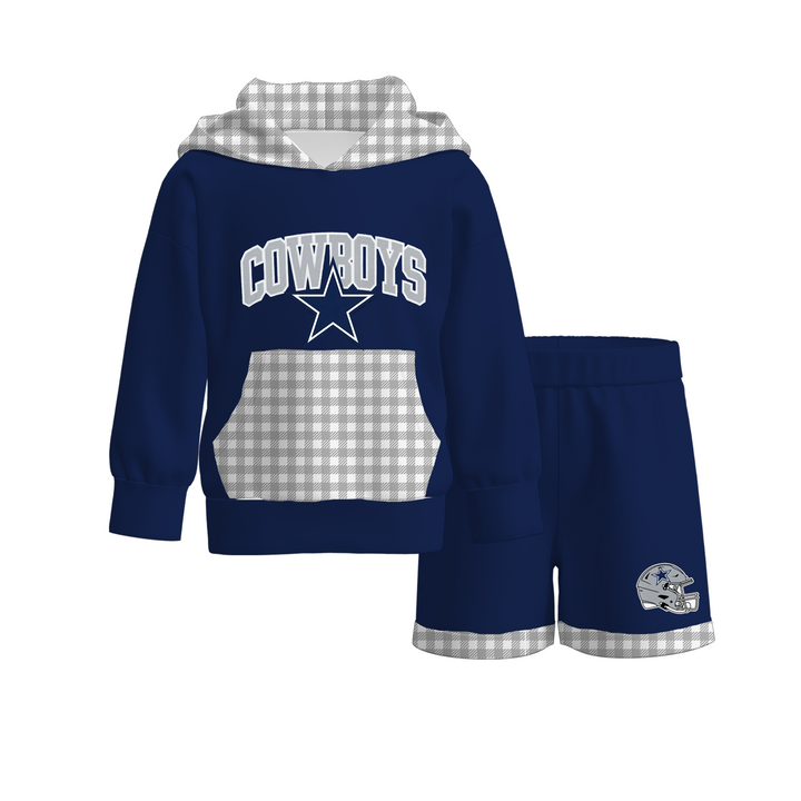 Girls Game Day Football Team Hoodie Sweater & Short 2PCS Set