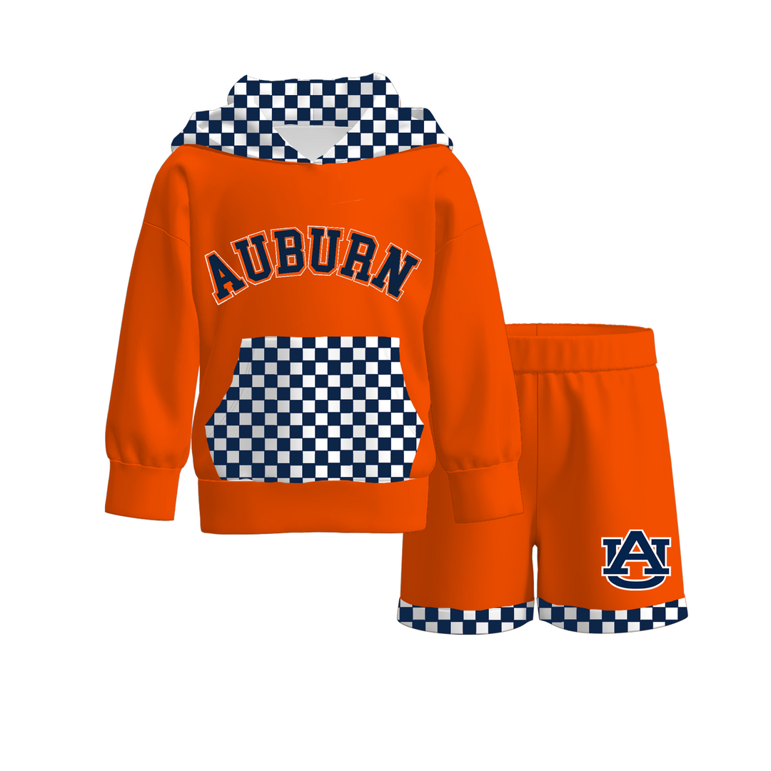 Girls Game Day Football Team Hoodie Sweater & Short 2PCS Set