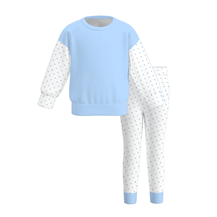 Girls Striped Pullover Sweatshirt & Leggings 2PCS Outfit Set