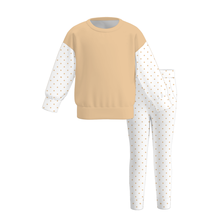 Girls Striped Pullover Sweatshirt & Leggings 2PCS Outfit Set