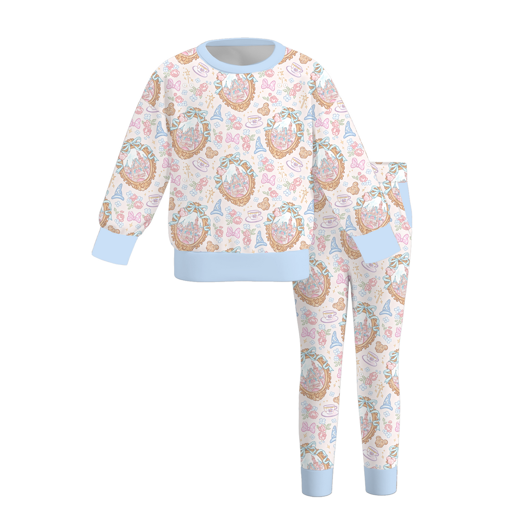 Girls Soft Leopard Print Sweatshirt & Leggings 2PCS Set