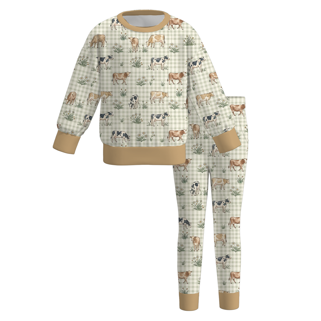 Girls Floral Sweatshirt & Leggings Set Loungewear Set