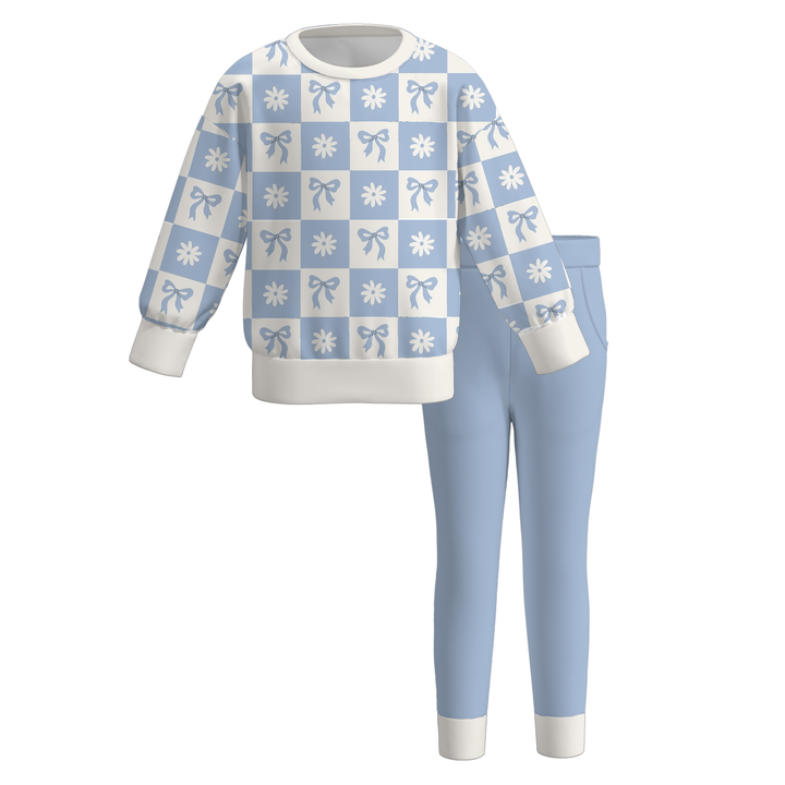 Girls Floral Sweatshirt & Leggings Set Loungewear Set