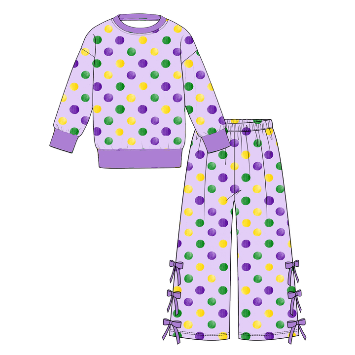 Mardi Gras Kids Sweatshirt and Pants Set
