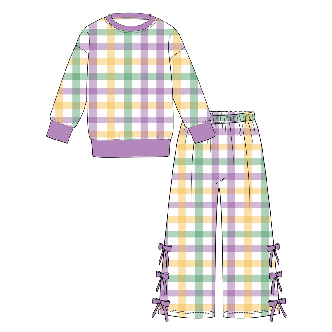 Mardi Gras Kids Sweatshirt and Pants Set