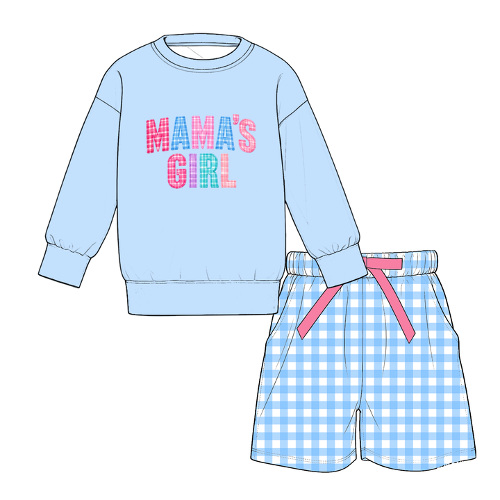 Birthday Girl Print Sweatshirt and Side Bow Wide Leg Pants Set