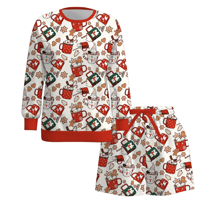 Matching Family Christmas Sweatshirt Set with Bow Print