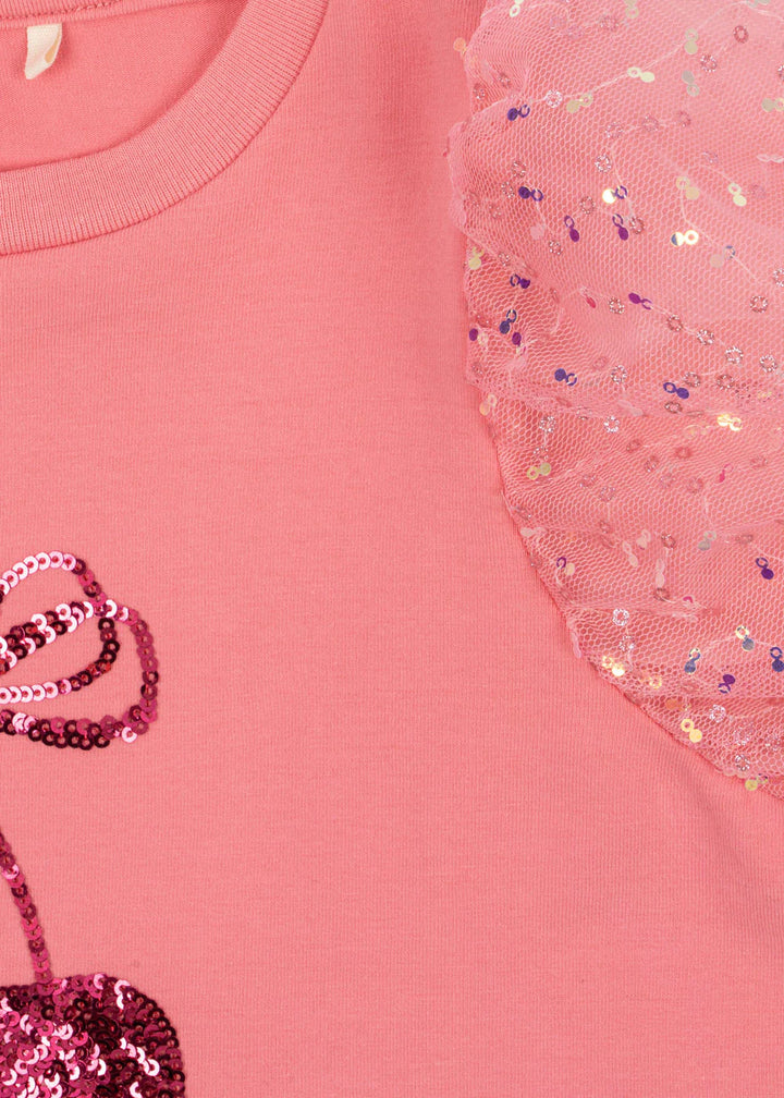BALLERINA TEE-pink sequin bow glitter tee for girls-preorder