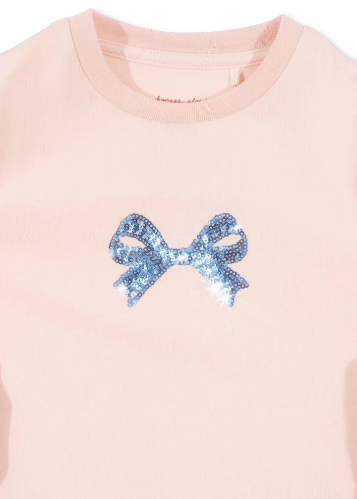 BALLERINA TEE-pink sequin bow glitter tee for girls-preorder