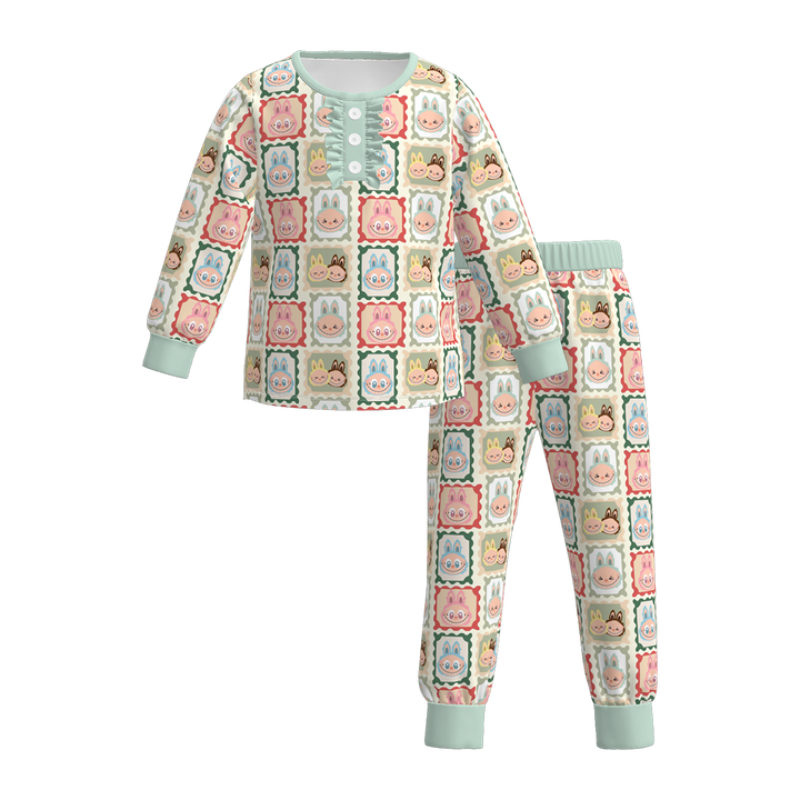 Labubu cute printed pajamas sleepwear for kids