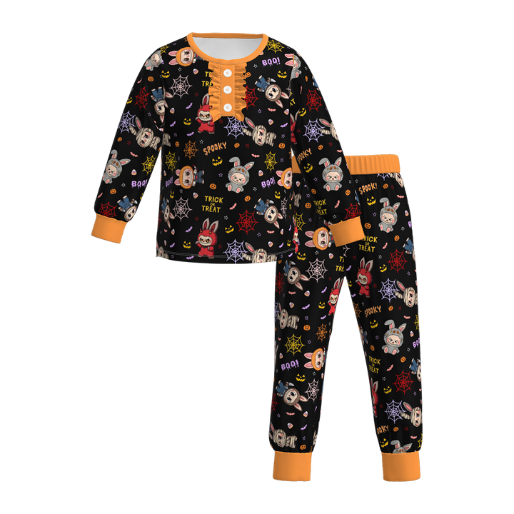 Halloween Labubu inspired printed pajamas sleepwear for kids