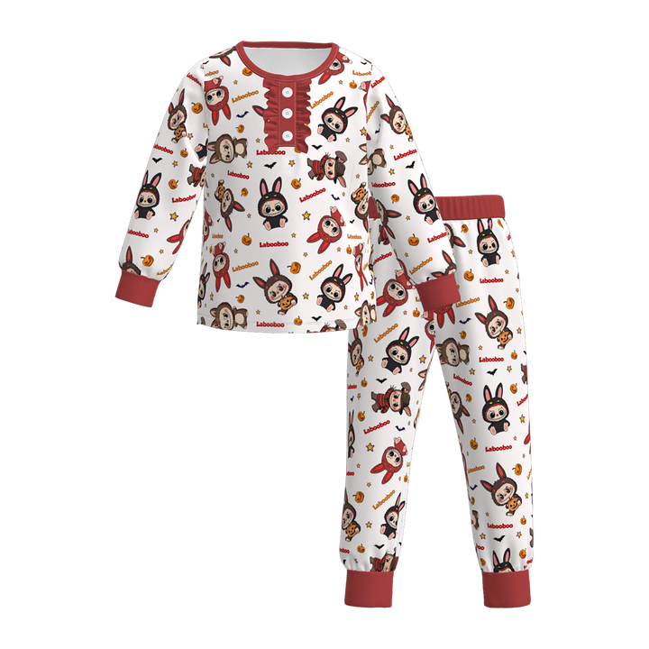 Halloween Labubu inspired printed pajamas sleepwear for kids