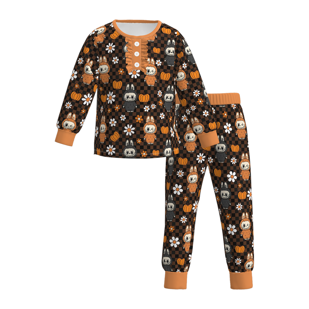 Halloween Labubu inspired printed pajamas sleepwear for kids