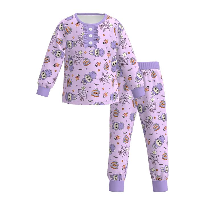 Halloween Labubu inspired printed pajamas sleepwear for kids