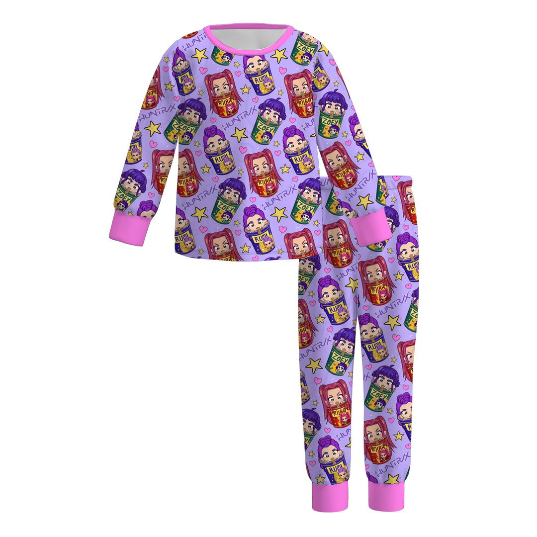 KPOP DEMON HUNTERS inspired printed pajamas set for girls