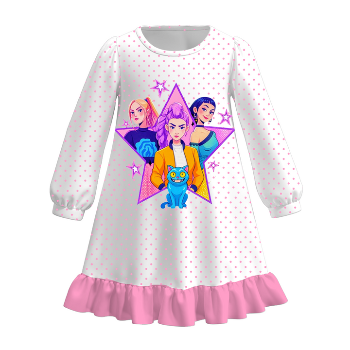 KDH printed ruffle nightgown for girls