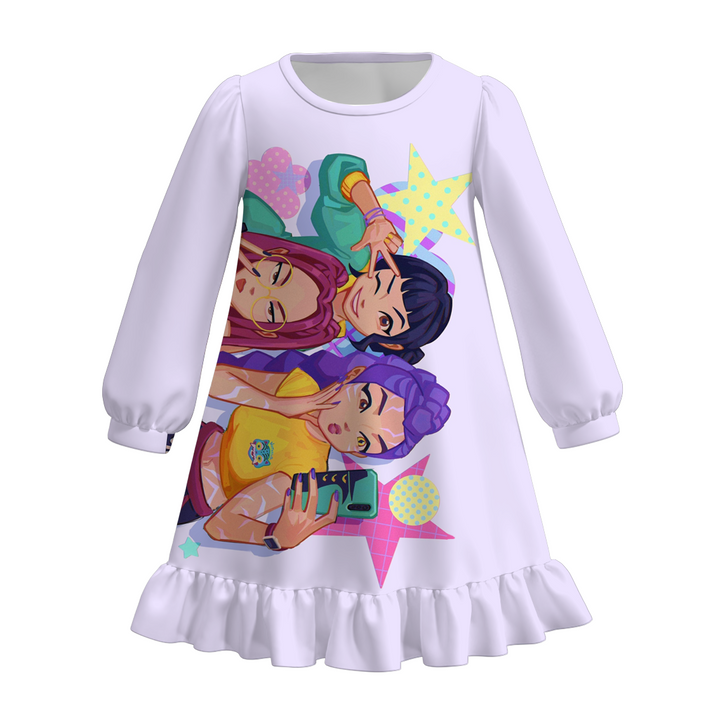 KDH printed ruffle nightgown for girls