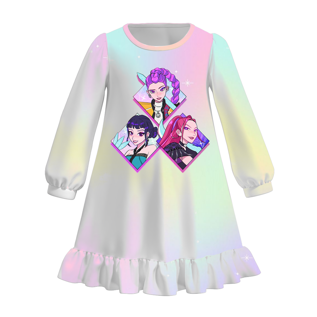 KDH printed ruffle nightgown for girls
