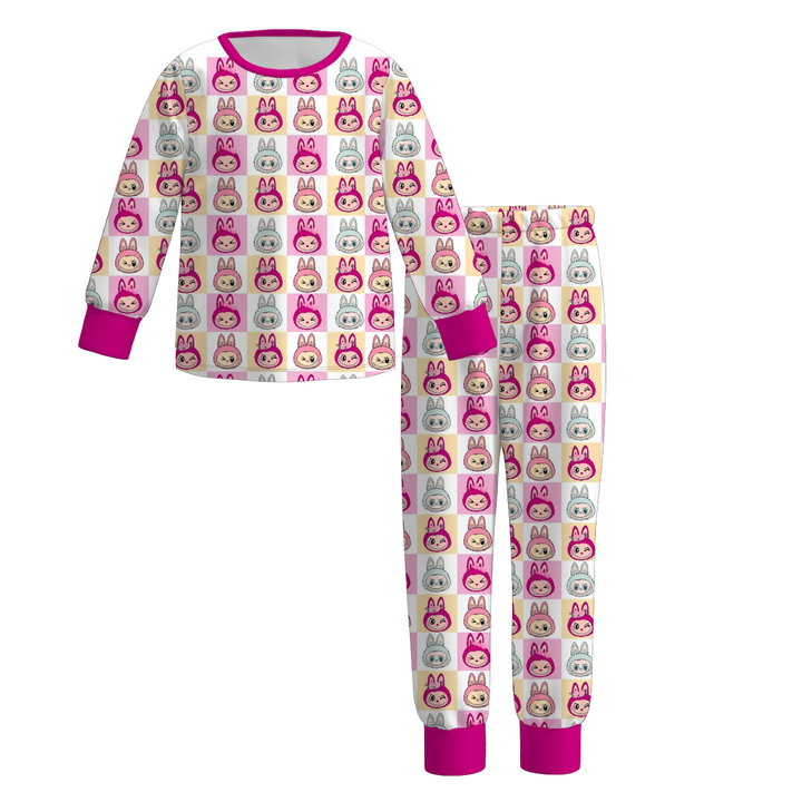 Labubu cute printed pajamas set for girls