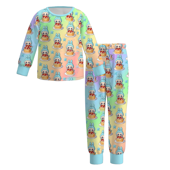 Labubu cute printed pajamas set for girls