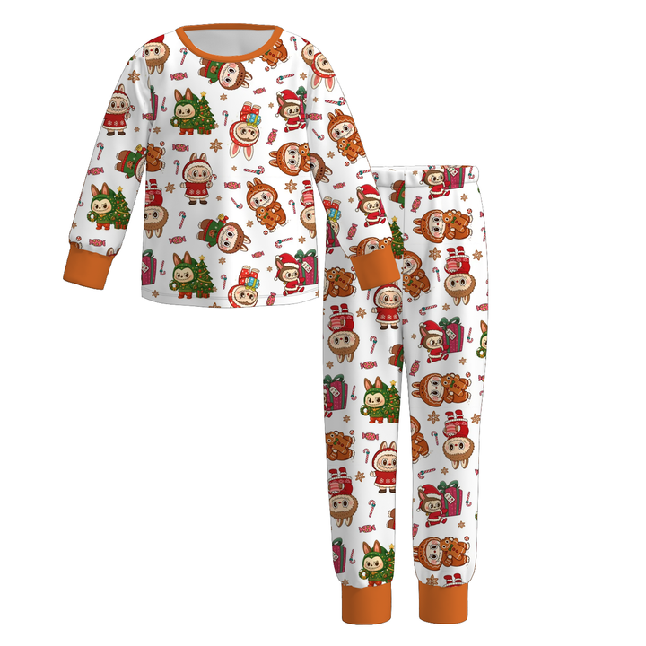 Christmas Labubu cute printed sleepwear set for girls