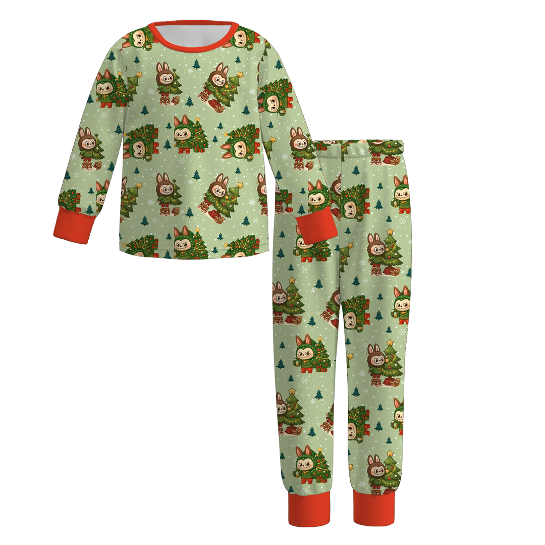 Christmas Labubu cute printed sleepwear set for girls