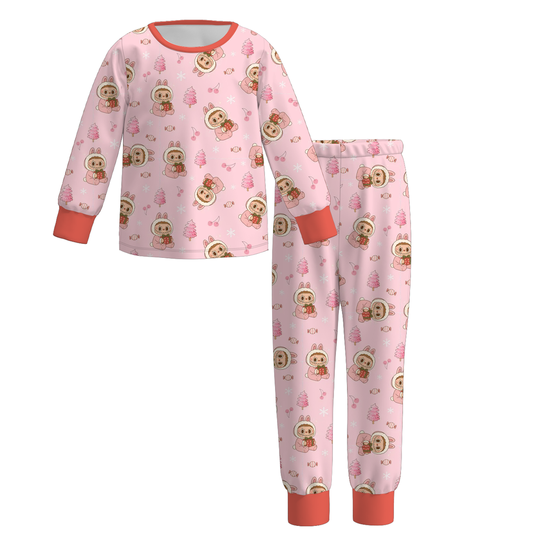 Christmas Labubu cute printed sleepwear set for girls