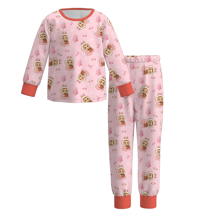 Christmas Labubu cute printed sleepwear set for girls