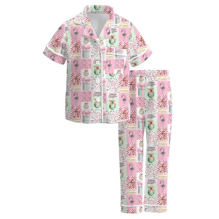 Christmas printed sleepwear set for girls