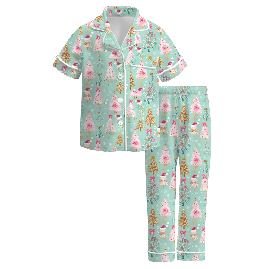 Christmas printed sleepwear set for girls