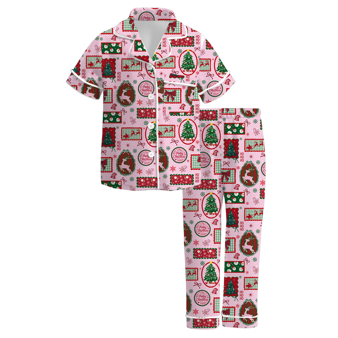 Christmas printed sleepwear set for girls