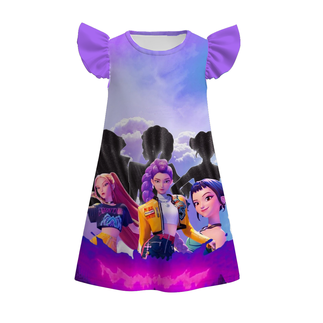 KPop Demon Hunters themed nightgown dress for girls