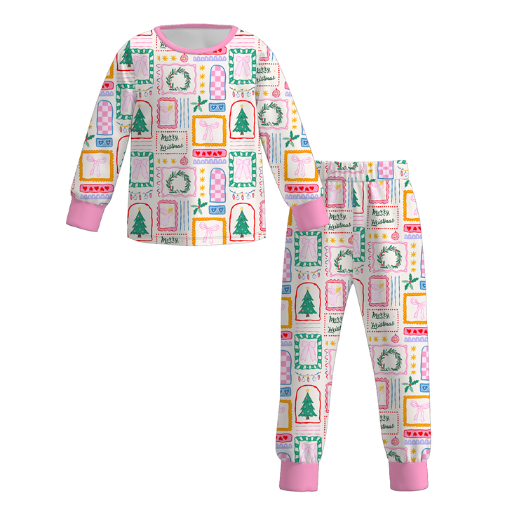 All-over printed Christmas sleepwear set pajamas