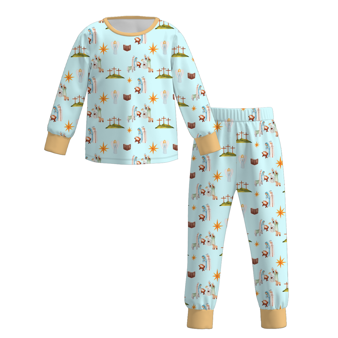 All-over printed Christmas sleepwear set pajamas