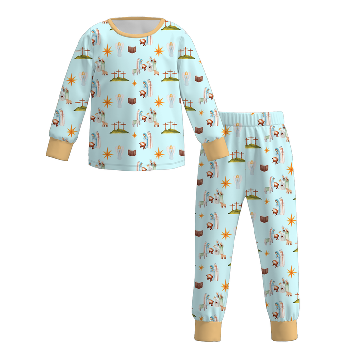 All-over printed Christmas sleepwear set pajamas