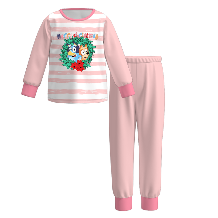 Christmas themed sibling pajamas sleepwear set for boys girls