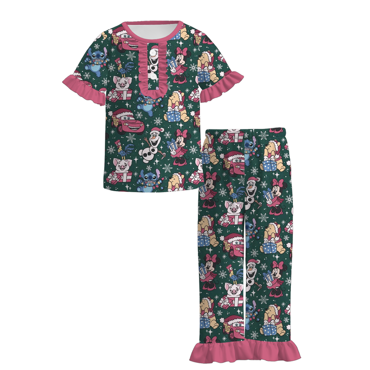 All-over bluey printed Christmas pajamas sleepwear set