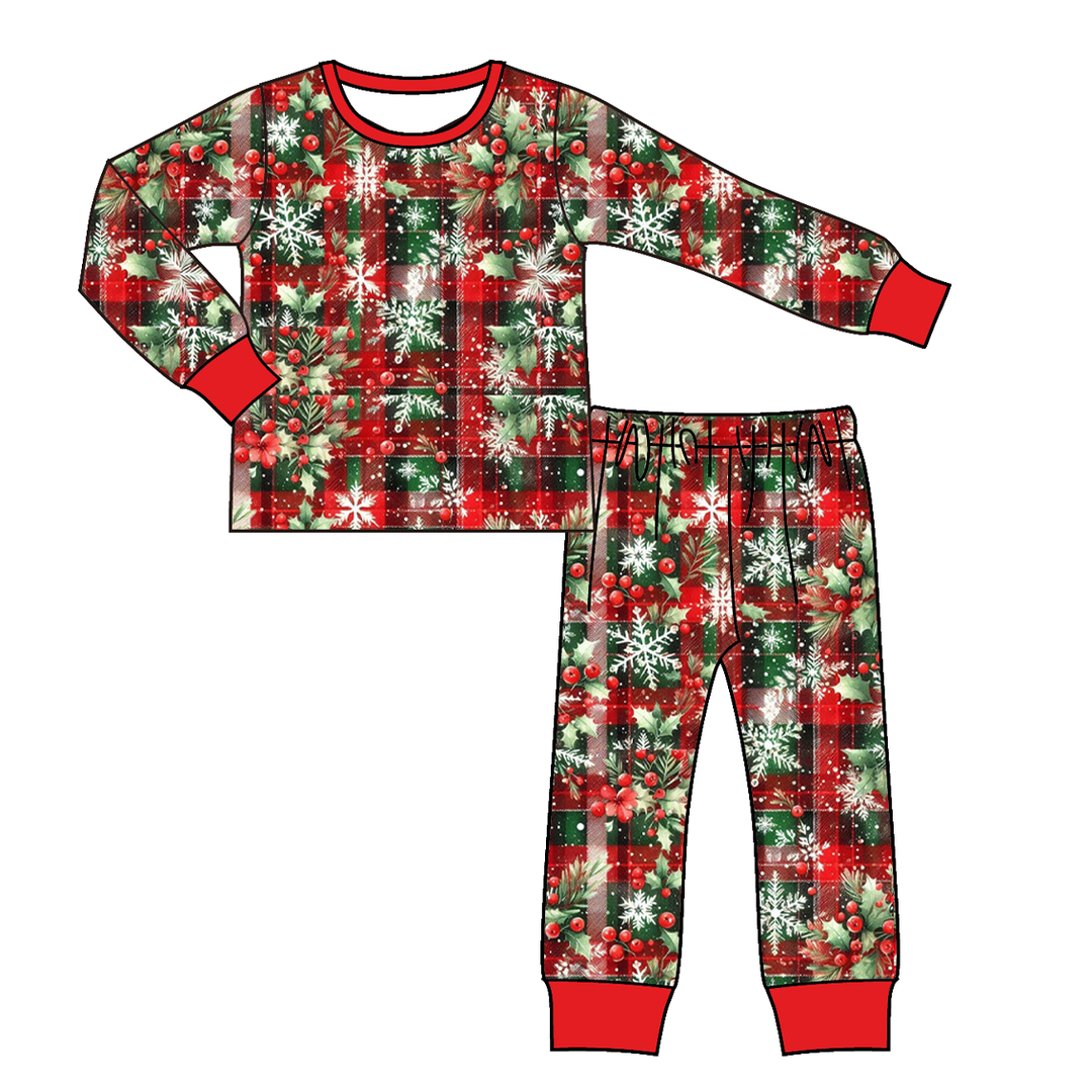 All-over printed Christmas sleepwear set pajamas for girls