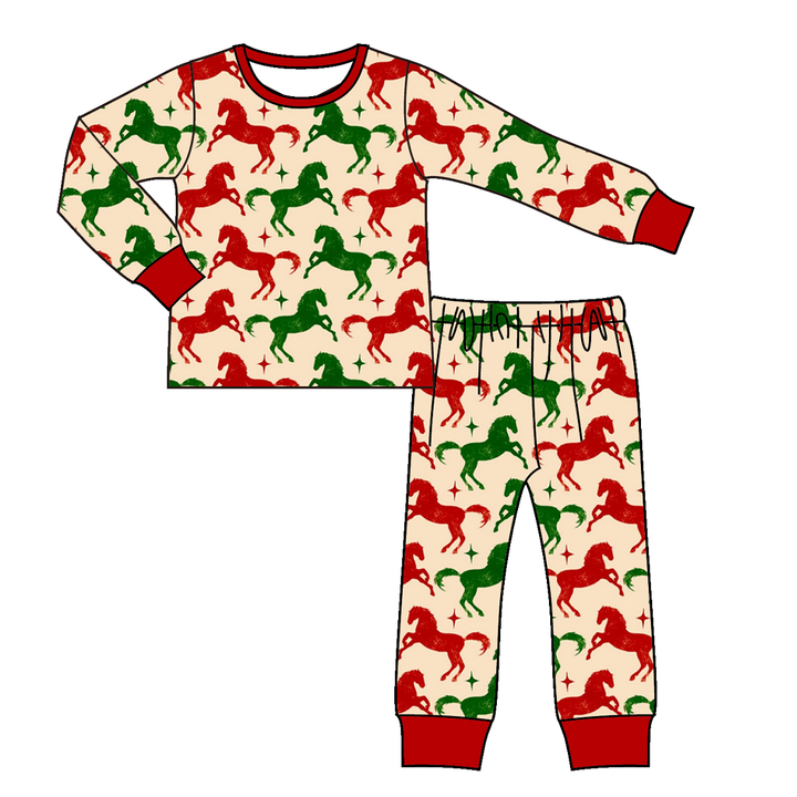 All-over printed Christmas sleepwear set pajamas for girls