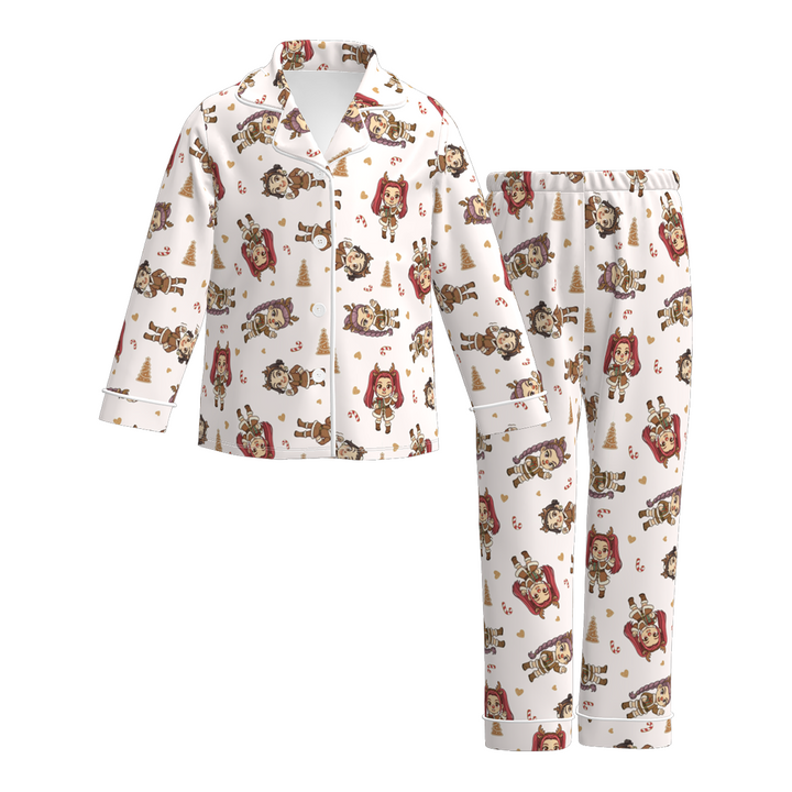 Christmas cartoon grinch printed pajamas set for girls