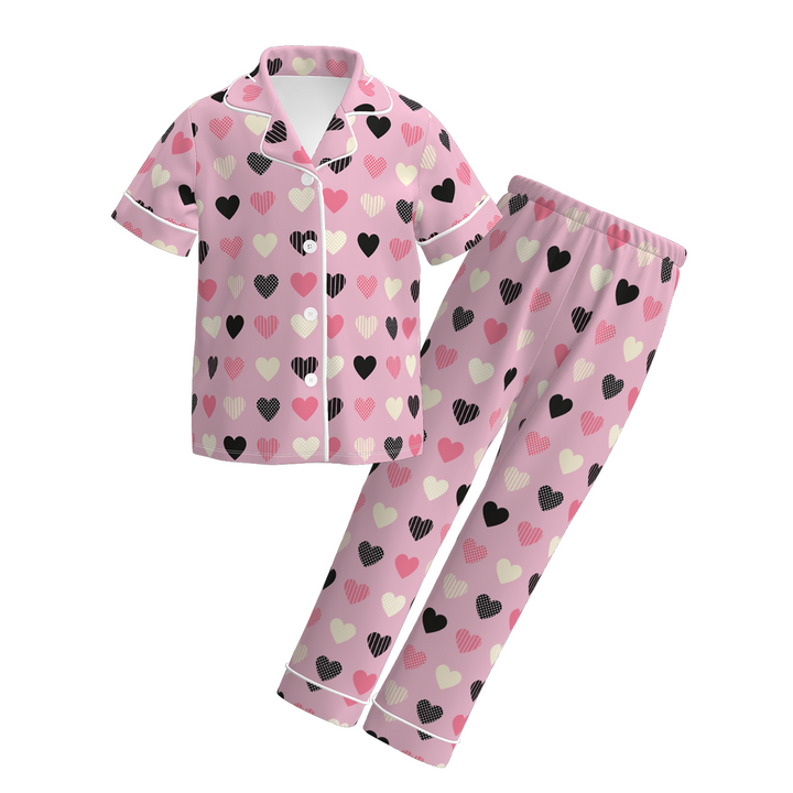 Valentine’s XOXO Heart printed short sleeve Pajamas set
