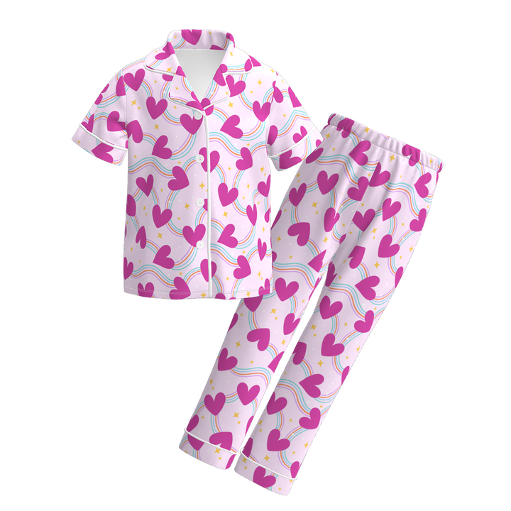 Valentine’s XOXO Heart printed short sleeve Pajamas set
