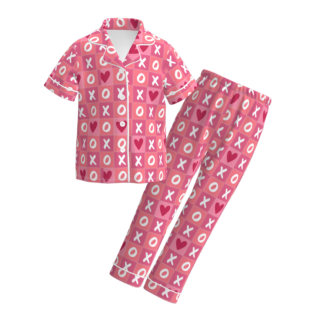 Valentine’s XOXO Heart printed short sleeve Pajamas set
