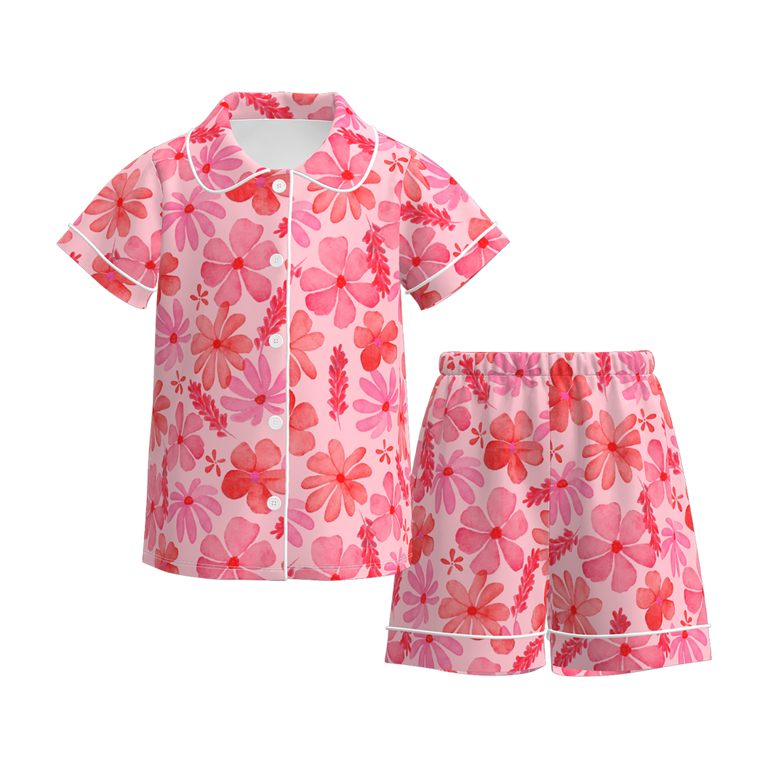 Valentine’s floral all-over printed short sleeve Pajamas set
