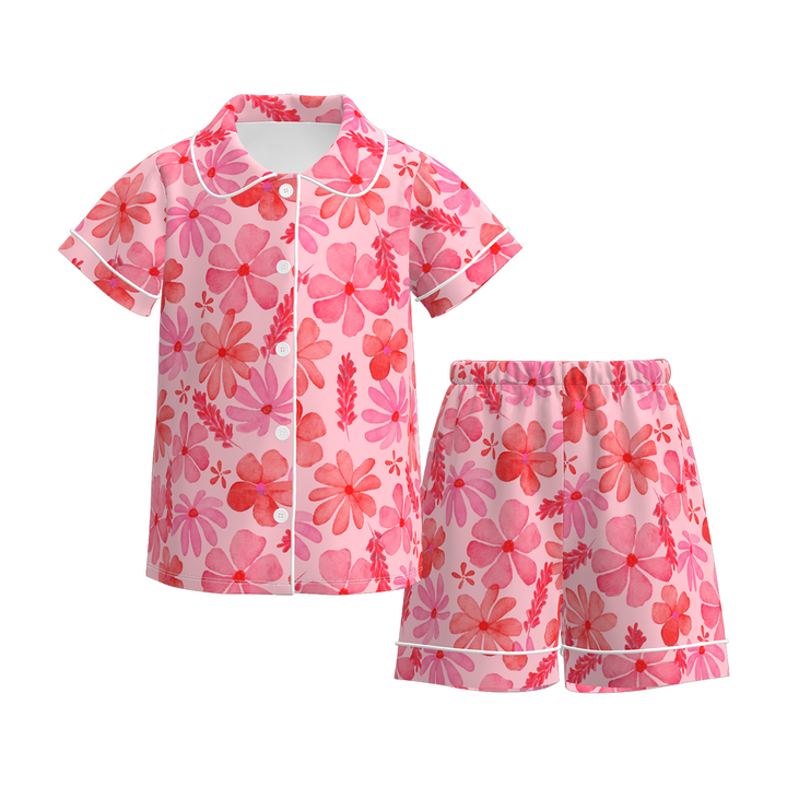 Valentine’s floral all-over printed short sleeve Pajamas set